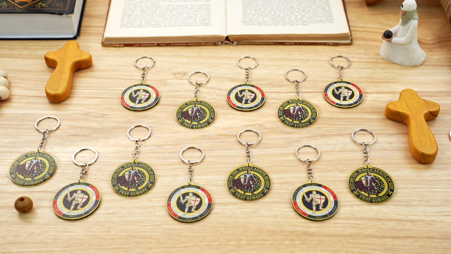 Sureio Christian Gift Keychain Put on The Whole Armor of God